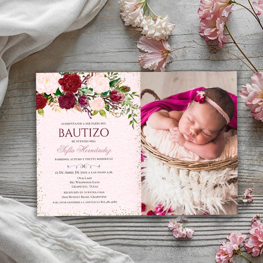 Baptême Fille Invitations De baptême Fille