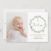 Baptême fleur sauvage Fille Merci Cartes (Devant)