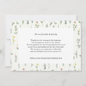Baptême fleur sauvage Fille Merci Cartes (Dos)