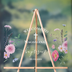 Baptême fleur sauvage signe de bienvenue