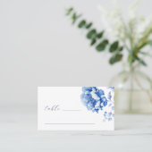 Baptême Fleurs Bleues Carte Place Plat (Debout devant)