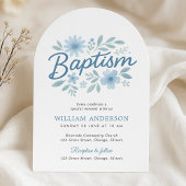 Baptême Floral Arché Invitation pour garçon