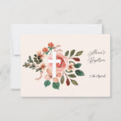 Baptême floral avec RSVP croisé plat (Devant)
