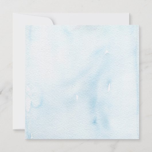 Baptême Floral Bleu Crest Invitation (Dos)