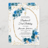 Baptême floral bleu et première invitation à l'ann (Devant / Derrière)
