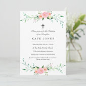 Baptême Floral doux Invitation (Debout devant)