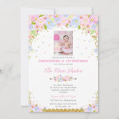 Baptême floral et 1er anniversaire Invitation (Devant)