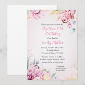 Baptême floral et invitation à l'anniversaire (Devant / Derrière)