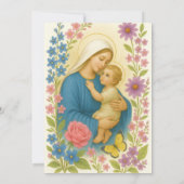 Baptême floral Invitation pour bébé papillon fille (Dos)