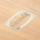 Baptême floral vert&blanc Invitation acrylique (Poser)