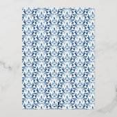 Baptême garçon Invitations Bleu Crest (Verso)