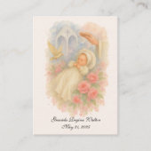 Baptême Girl Floral Rose souvenir Carte Sainte (Devant)
