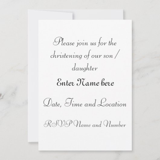 Baptême / Invitation à la crise (Dos)