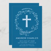 Baptême, Invitation au baptême - Baby Boy Invitati (Devant / Derrière)