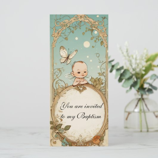 Baptême Invitation bébé (Debout devant)