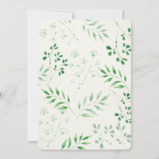 Baptême - Invitation botanique (Dos)