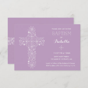 Baptême, Invitation Christening - Baby Girl