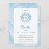 Baptême, Invitation Christening, Garçons Invitatio (Devant / Derrière)