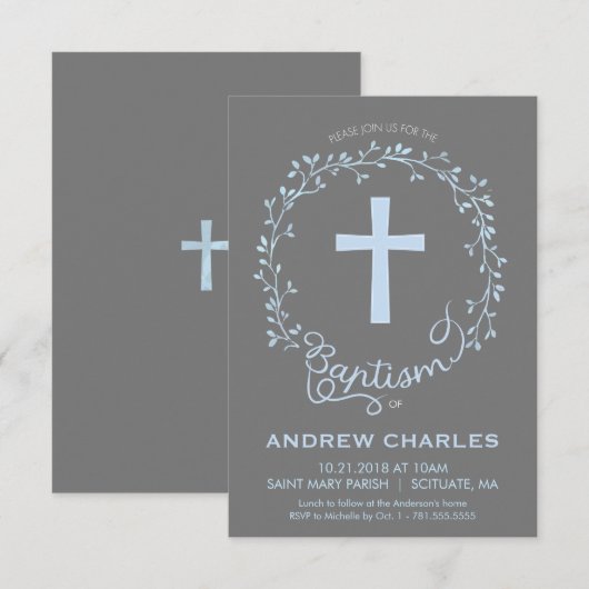 Baptême, invitation de baptême - invitation de (Devant / Derrière)