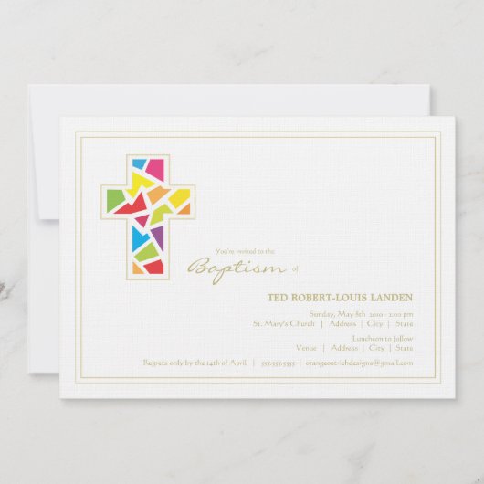Baptême| Invitation de Christening (Devant)