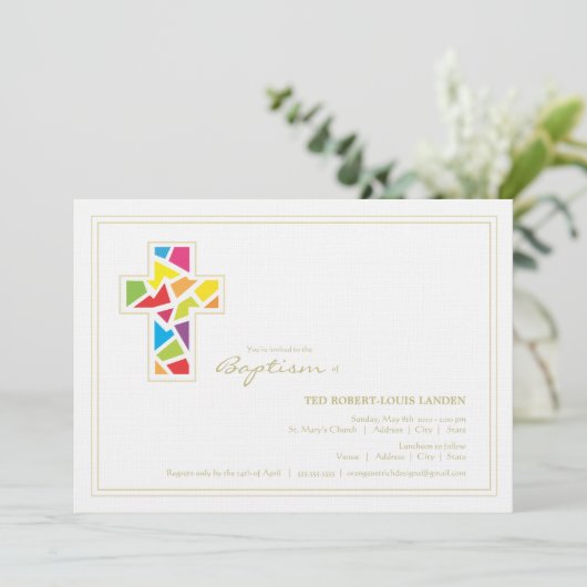 Baptême| Invitation de Christening (Debout devant)