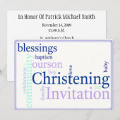 Baptême Invitation de son (Devant / Derrière)