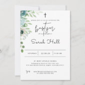 Baptême Invitation Dusty Blue (Devant)