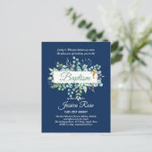 Baptême Invitation Eucalyptus BUDGET Vert (Debout devant)