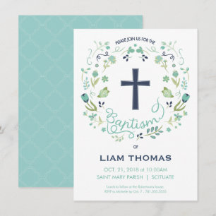 Baptême Invitation - Garçon - Personnaliser - avec