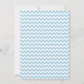 Baptême Invitation Garçons Blue Grey Chevron Éléga (Dos)