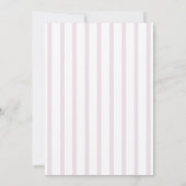 Baptême Invitation Girl, Moderne Bow Rose & Stripe (Dos)