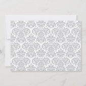 Baptême Invitation Grey Damask (Dos)