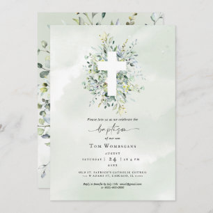 Baptême Invitation Verdure