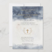 Baptême Invitations avec éléments aquarelles (Devant)