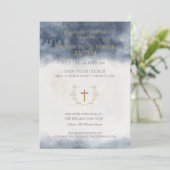 Baptême Invitations avec éléments aquarelles (Debout devant)