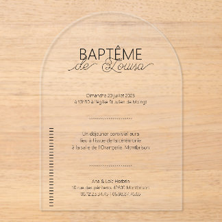 Bapteme Louisa Acryl Uitnodigingen