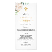 Baptême Menu blanc or floral (Devant)