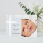 Baptême merci moderne invitation croisée (Debout devant)