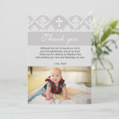 Baptême Merci note Christening Silver White (Debout devant)