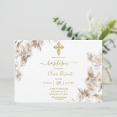 Baptême minimaliste d'or Invitation espagnole (Debout devant)