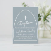 Baptême moderne Arc Baby Dedication Invitation (Debout devant)