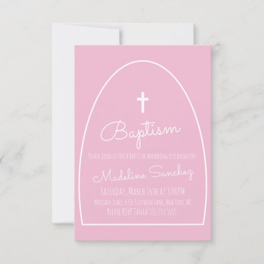 Baptême moderne Arc Baby Dedication Invitation (Devant)