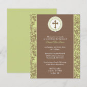 Baptême Neutre Invitation Verte (Devant / Derrière)