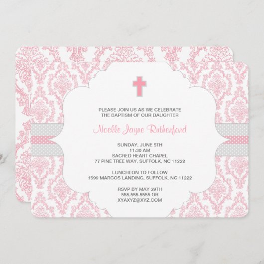 Baptême ou Invitation de première communion pour f (Devant / Derrière)