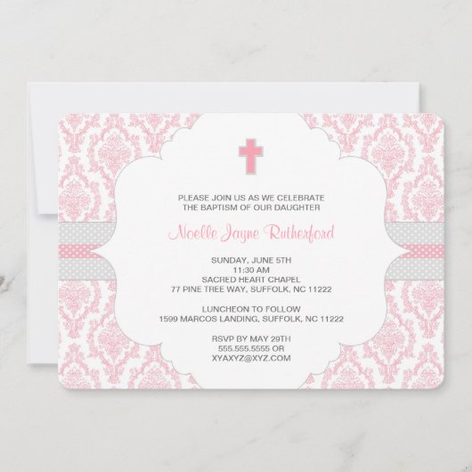 Baptême ou Invitation de première communion pour f (Devant)