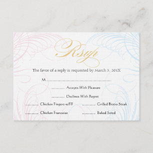 Baptême ou première communion RSVP Bleu et rose