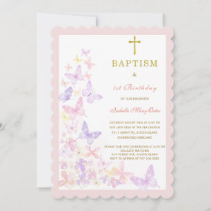 Baptême Papillon et Invitation au Premier Annivers