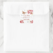 Baptême papillon floral Sticker personnalisé (Sac)
