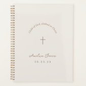 Baptême personnalisé Cadeau croisé beige (Devant)