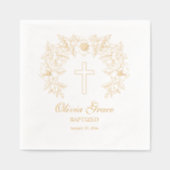 Baptême personnalisé Croix florale (Recto)